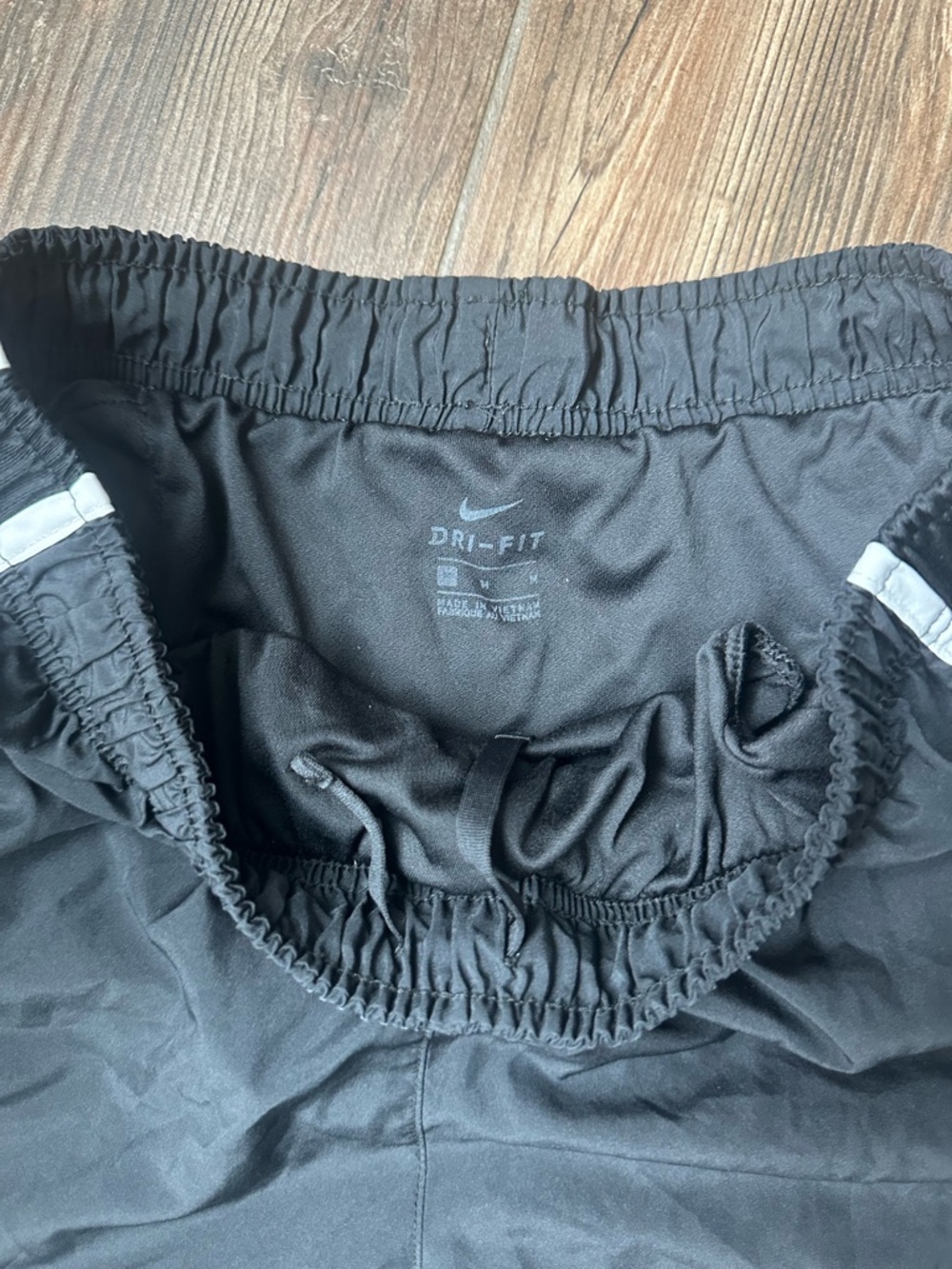 Nike Dri-Fit Black Women's Athletic Shorts with White Trim - Picture 5 of 9
